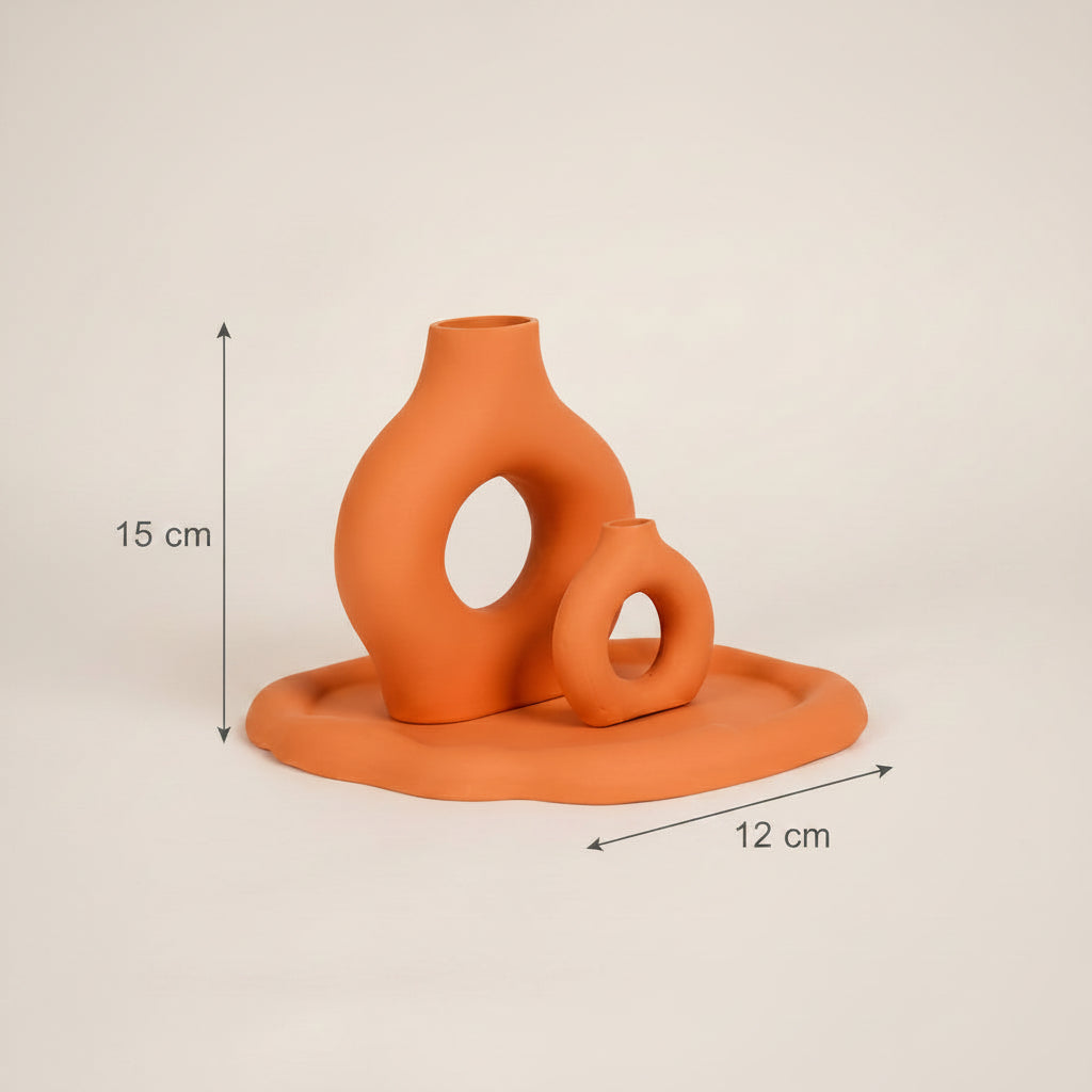 NOMADE - Vase en Ciment fait main ORANGE | (Traité Anti-humidité)