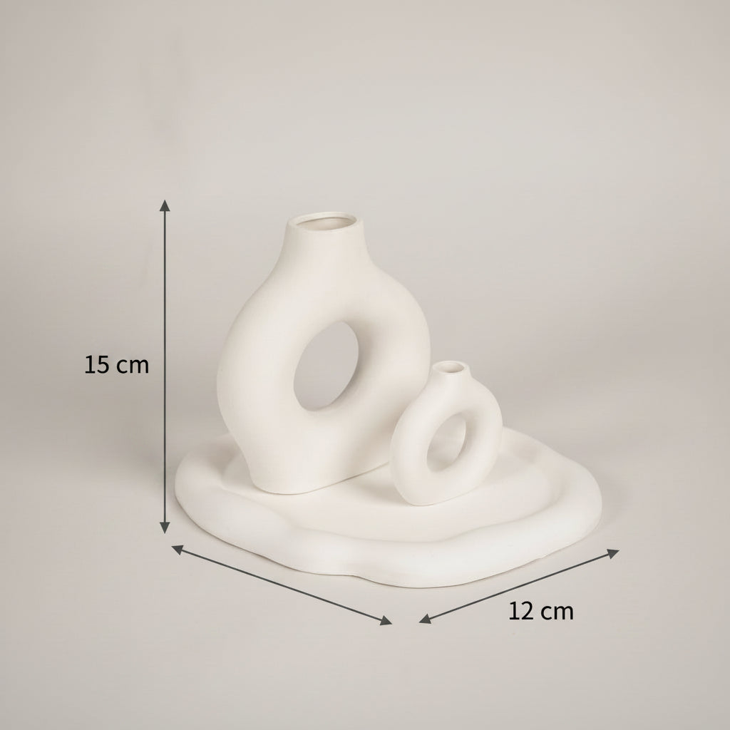 NOMADE - Vase en Ciment fait main BLANC (Traités Anti-humidité)