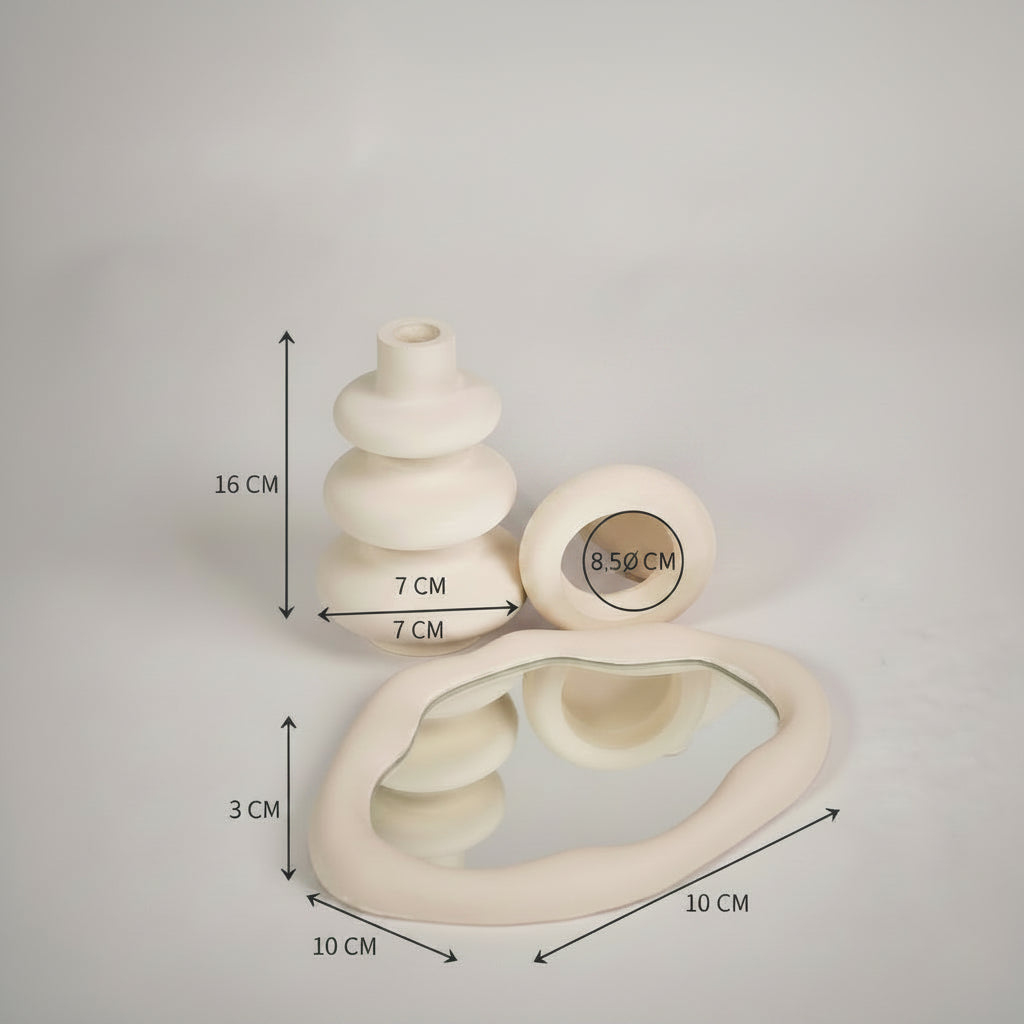 BESSMA - Vase en Ciment fait main BEIGE | (Traité Anti-humidité)
