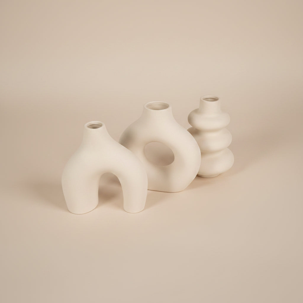 TURA - Vase en Ciment fait main BEIGE
