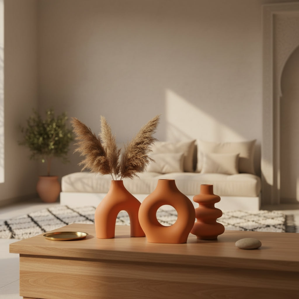 TURA - Vase en Ciment fait main ORANGE