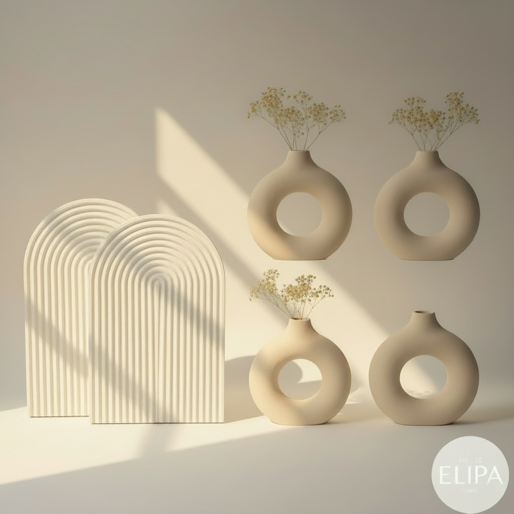 Pack Élégance : 2 plateaux (offerts) + 4 vases Donut pour seulement 395 Dhs !