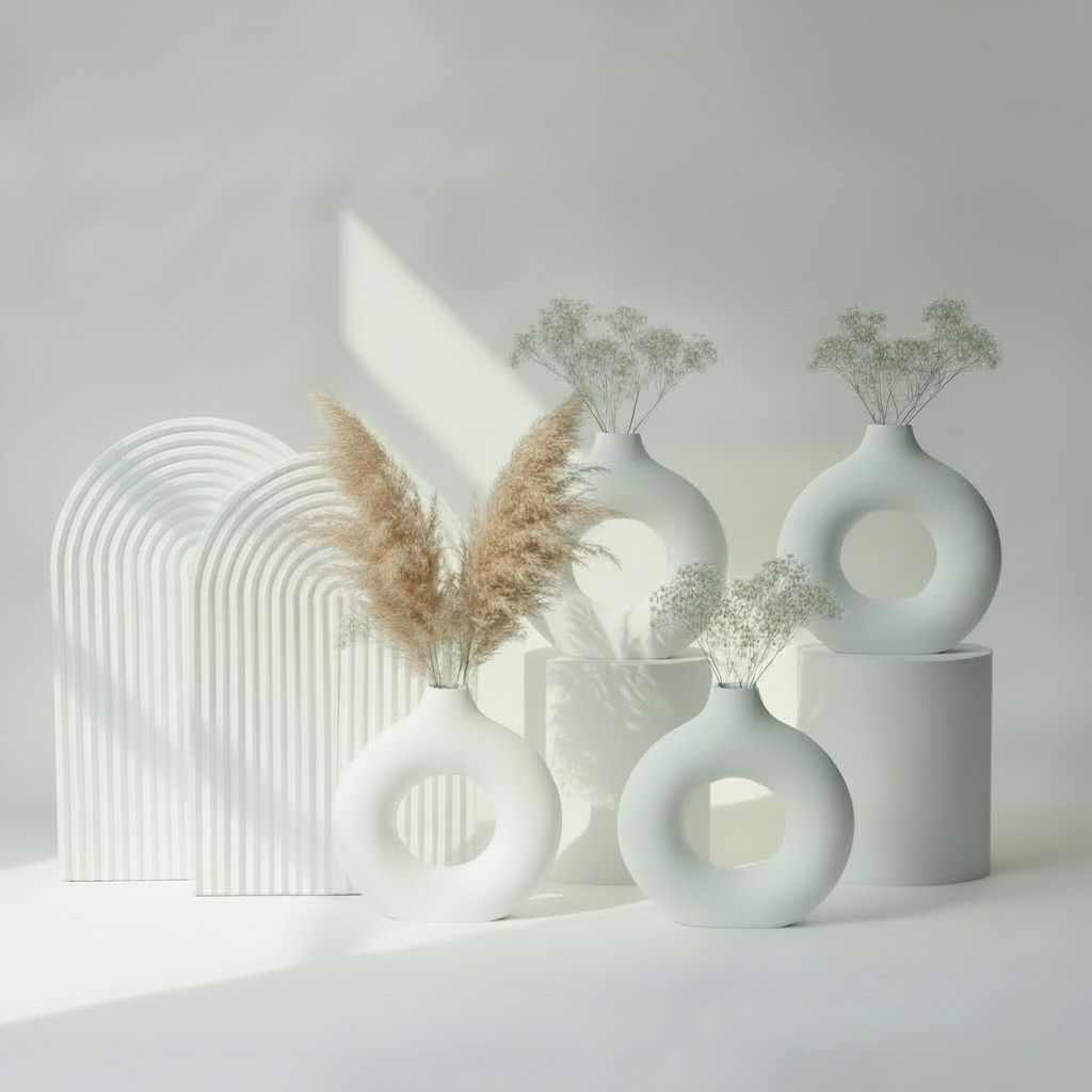 Pack Élégance : 2 plateaux (offerts) + 4 vases Donut pour seulement 395 Dhs !